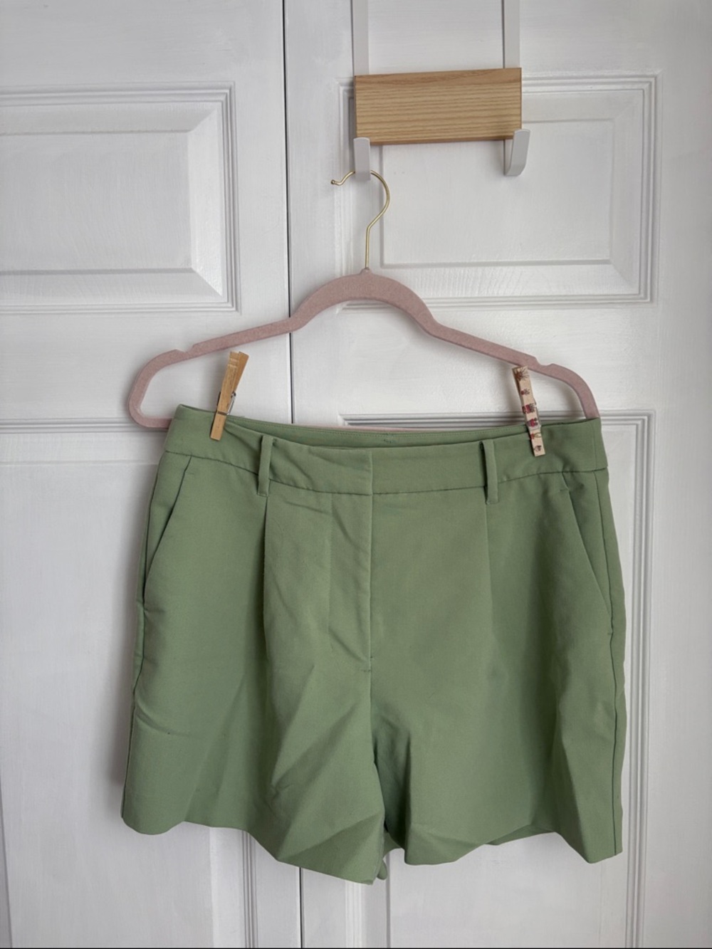 Nine West Olive Green High-Rise Tailored Shorts
